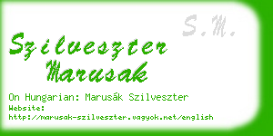 szilveszter marusak business card